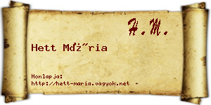 Hett Mária névjegykártya